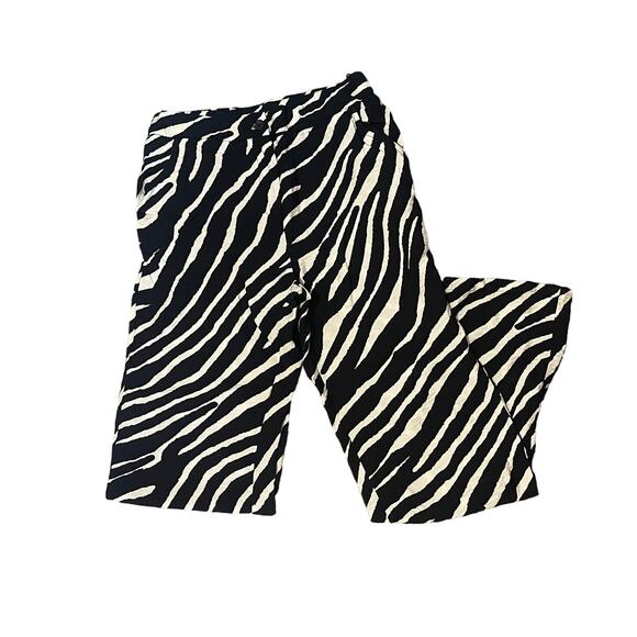 SINCERELY JULES Zebra‎ Striped Palazzo Style Wide Loose Leg Trousers Pants Large - Picture 1 of 10